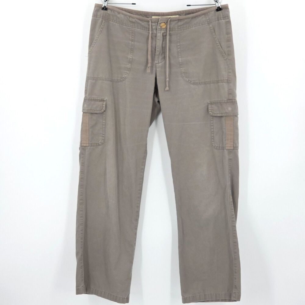 Cabelas Casuals Cargo Pants Womens Size 12 Brown Flare Hiking Granola Girl Gorp
